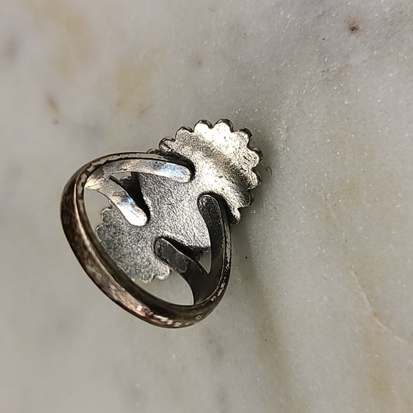 Navajo Sterling Silver and Petrified Wood Ring - Picture 7 of 9